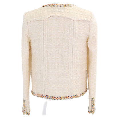 Chanel CC Logo Medal Button Tweed Collarless Jacket 34 — view 3