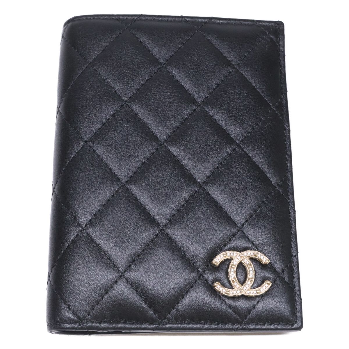 Chanel CC Logo Lambskin Passport Case