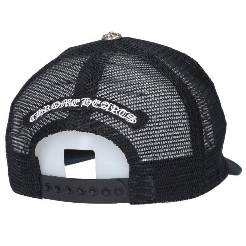 Chrome Hearts Trucker Cap Truck Khaki Cap 3 Cemetary Leather Patch Mesh Cap — view 2