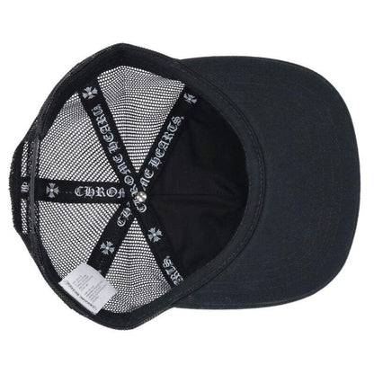 Chrome Hearts Trucker Cap Truck Khaki Cap 3 Cemetary Leather Patch Mesh Cap — view 3