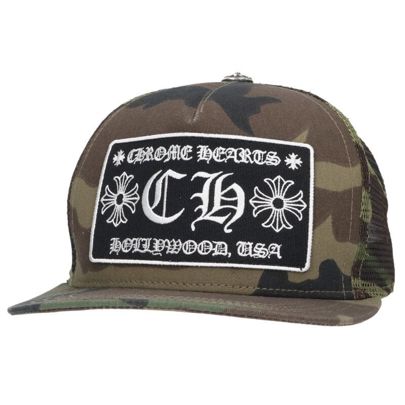 Chrome Hearts Trucker Cap CH Mesh Cap with Patch Cross Ball