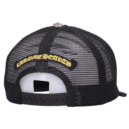 Chrome Hearts Trucker Cap Truck Khaki CH Plus Patch Cross Ball Mesh Cap — view 2