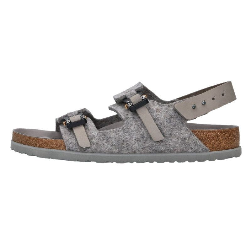 Dior Birkenstock Milano Rollaco Star Buckle Felt Sandals — view 2