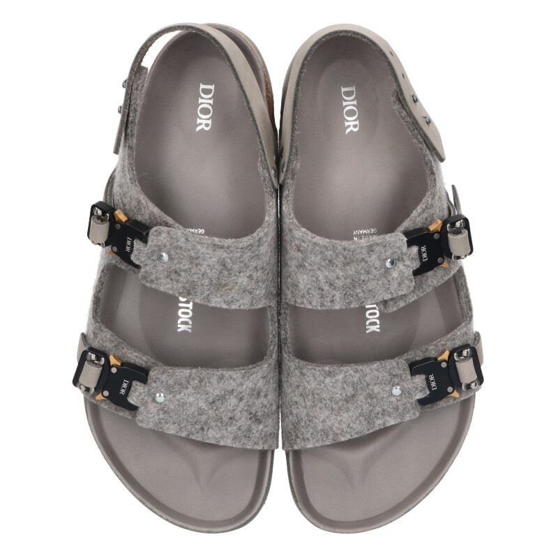 Dior Birkenstock Milano Rollaco Star Buckle Felt Sandals — view 4