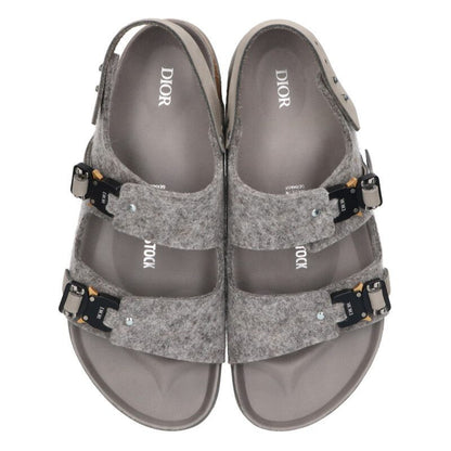 Dior Birkenstock Milano Rollaco Star Buckle Felt Sandals — view 4