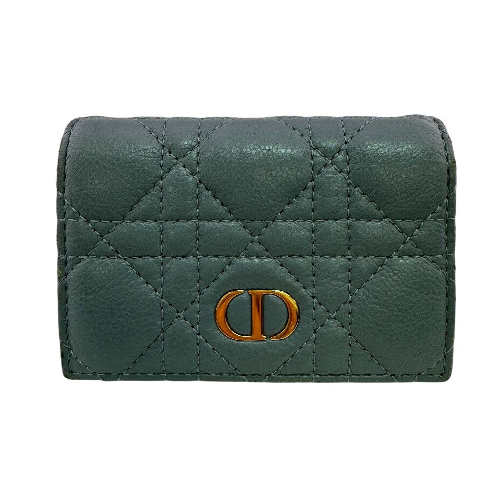Dior Card Case Coin Purse Era Holder Business Caro Cannage CD Clasp