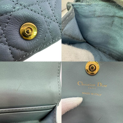 Dior Card Case Coin Purse Era Holder Business Caro Cannage CD Clasp — view 7