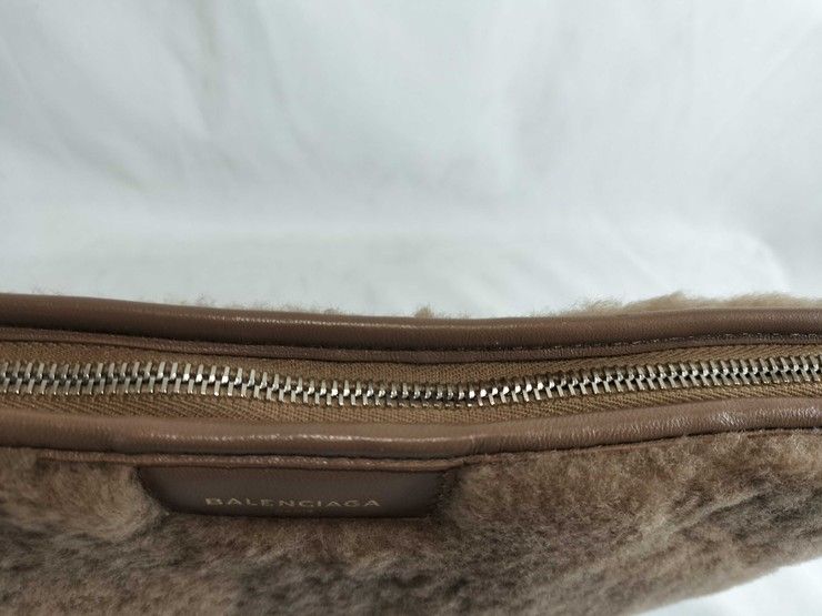 Balenciaga Clutch Bazaar Brown Leather Boa Second Silver — view 7
