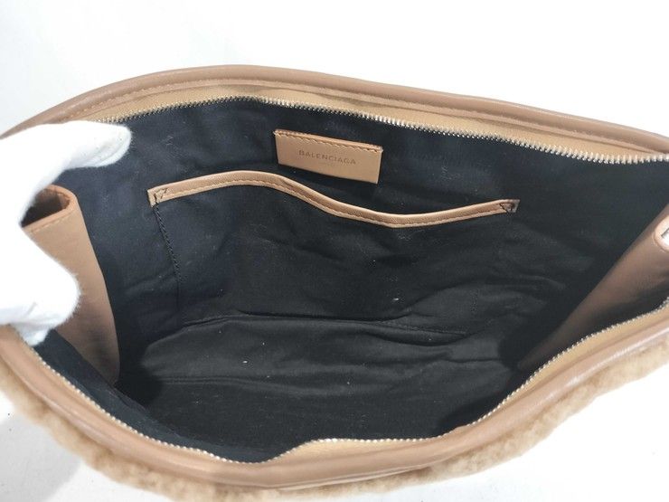 Balenciaga Clutch Bazaar Brown Leather Boa Second Silver — view 8