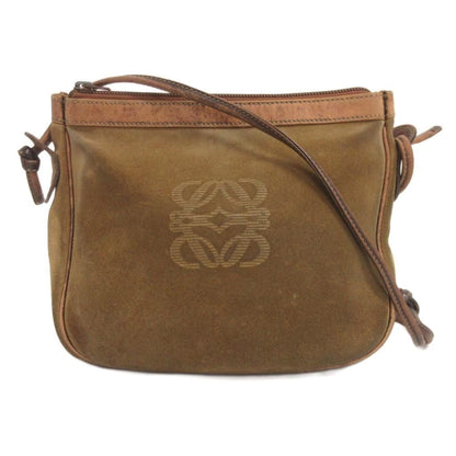 Loewe Anagram Shoulder Bag Suede Green