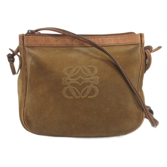 Loewe Anagram Shoulder Bag Suede Green