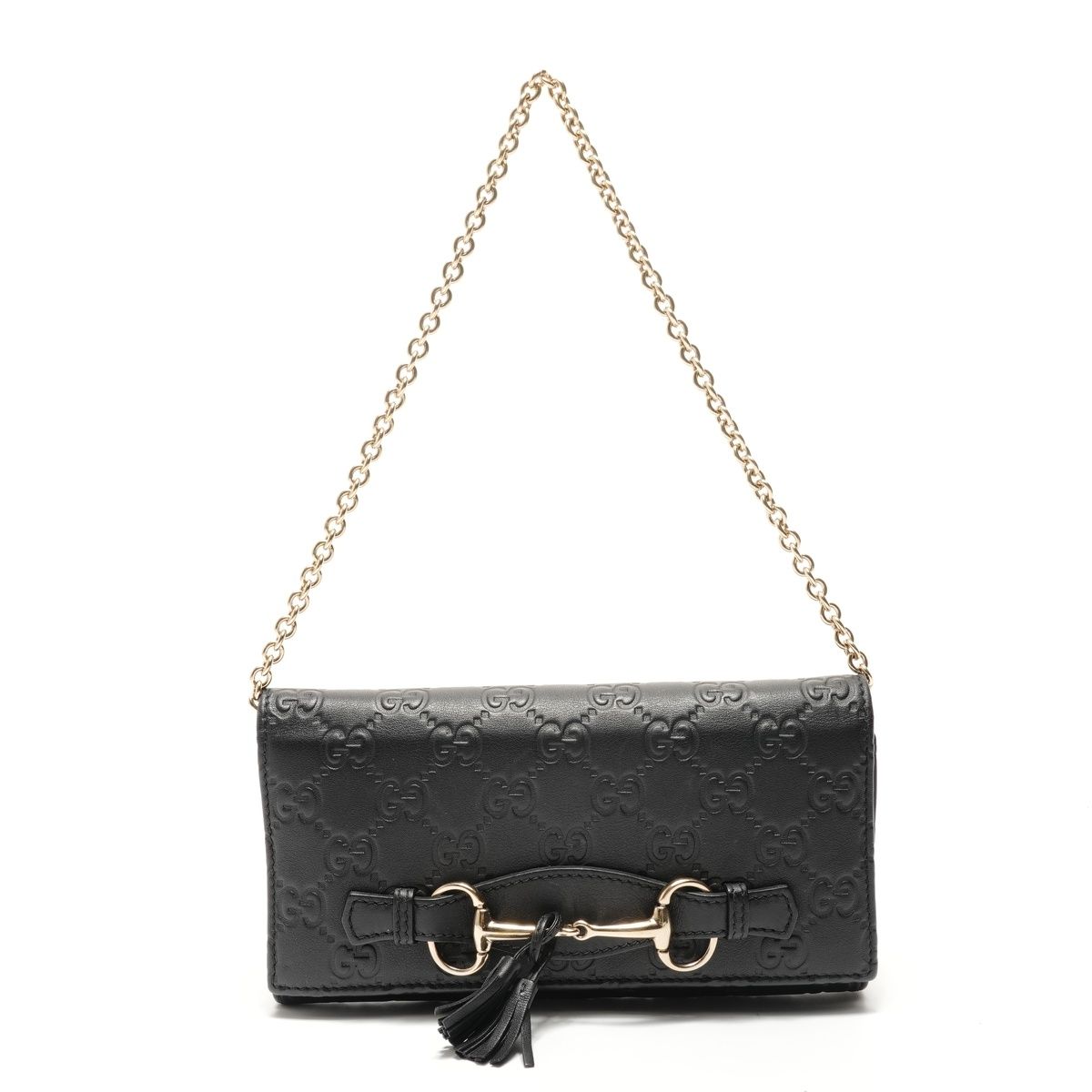 Gucci Shoulder Bag Guccissima Horsebit Chain Wallet