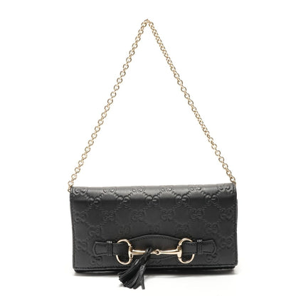 Gucci Shoulder Bag Guccissima Horsebit Chain Wallet