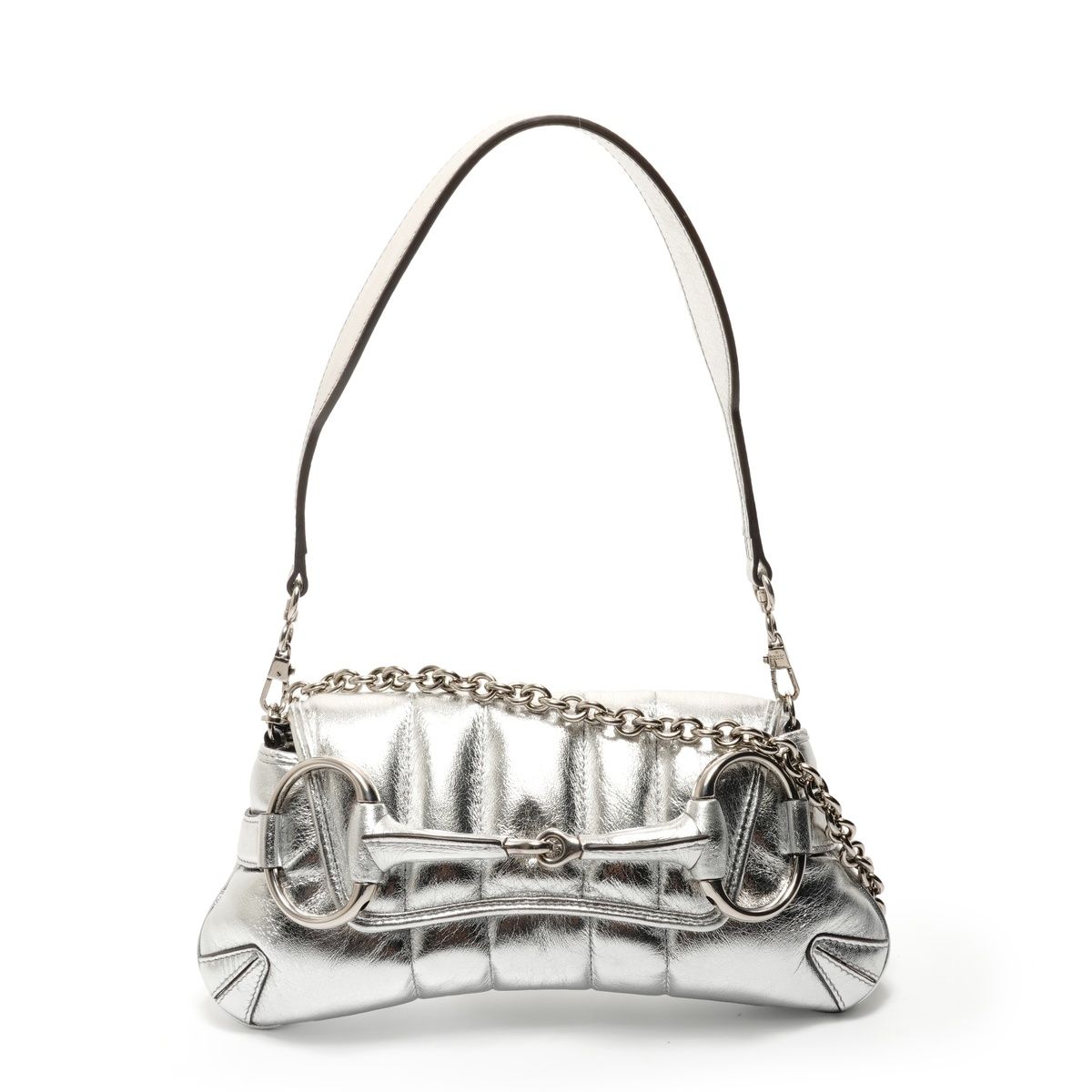 Gucci Shoulder Bag Horsebit Chain 2-Way Leather