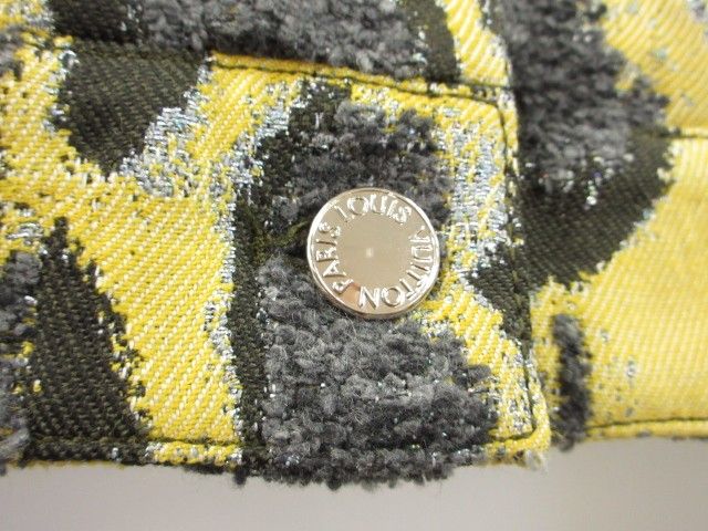 Louis Vuitton Leopard Jacquard Jacket 36 Yellow Gray Wool Blend — view 3