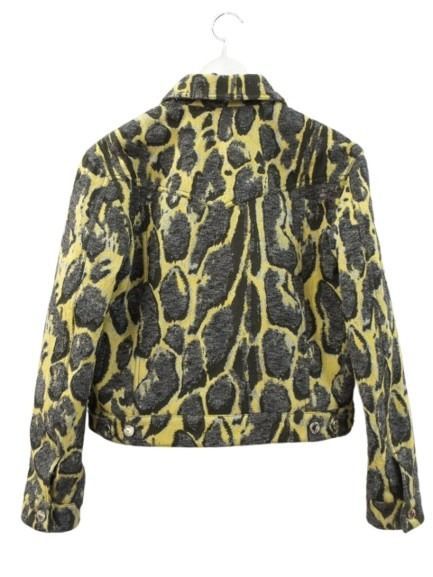 Louis Vuitton Leopard Jacquard Jacket 36 Yellow Gray Wool Blend — view 2