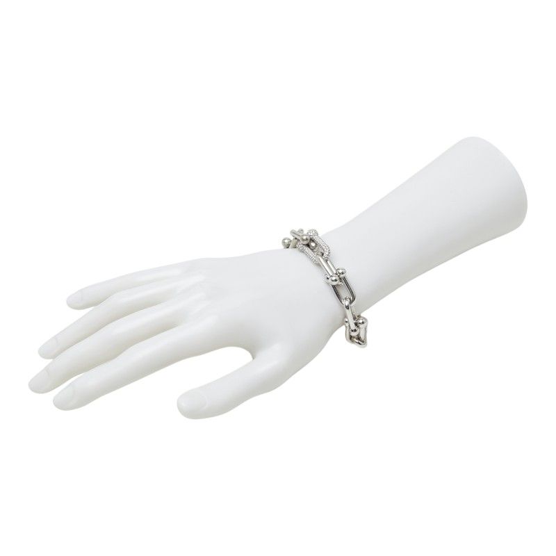 Tiffany & Co Large Link 14 Frame Bracelet 18k White Gold — view 6
