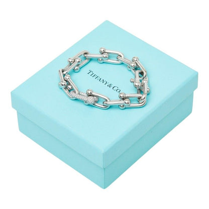 Tiffany & Co Large Link 14 Frame Bracelet 18k White Gold — view 7