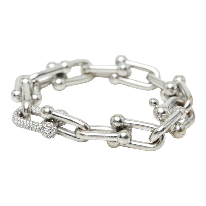 Tiffany & Co Large Link 14 Frame Bracelet 18k White Gold — view 2