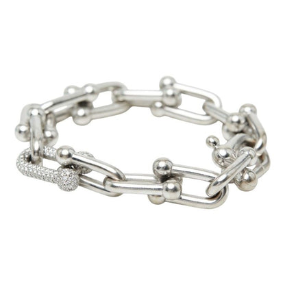 Tiffany & Co Large Link 14 Frame Bracelet 18k White Gold — view 2