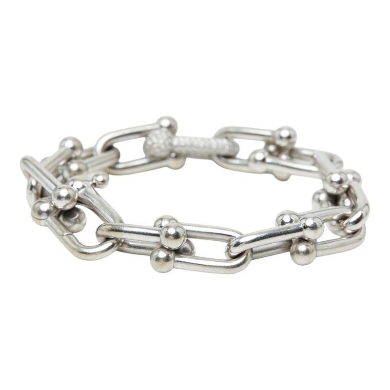 Tiffany & Co Large Link 14 Frame Bracelet 18k White Gold — view 3