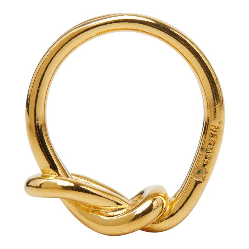 Hermes Head Scarf Ring Gold Plated — view 5