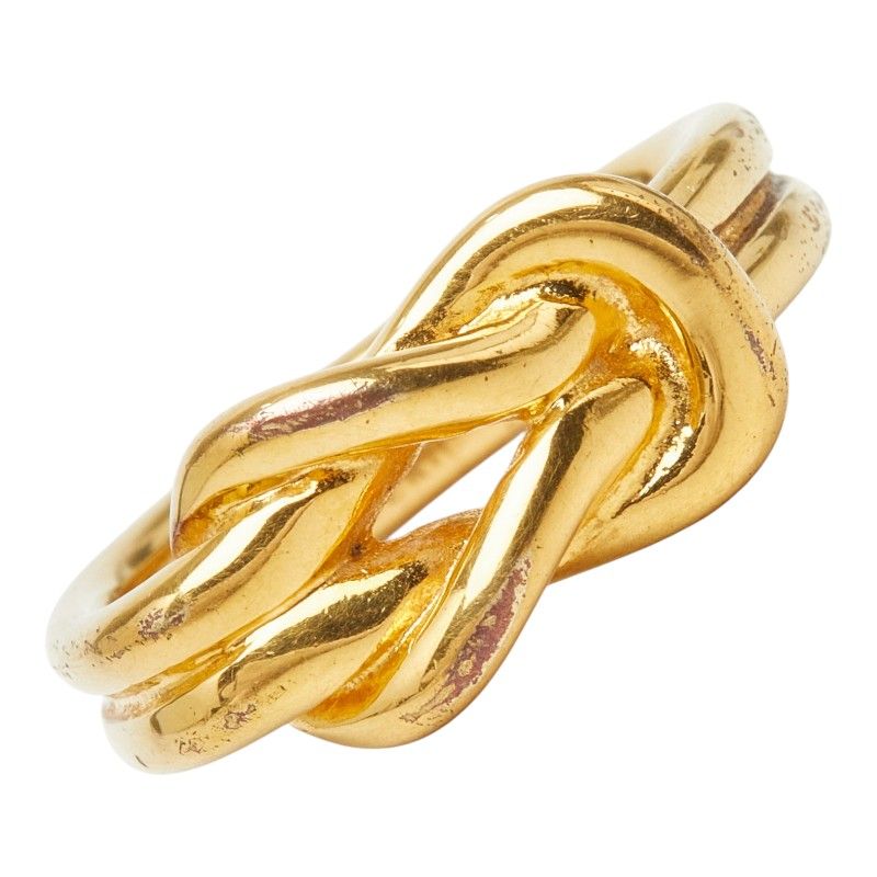 Hermes Head Scarf Ring Gold Plated