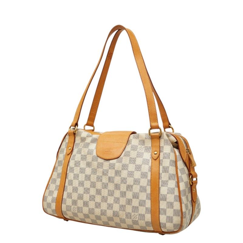 Louis Vuitton Damier Azur Strethe PM Tote Shoulder Bag White Leather — view 2