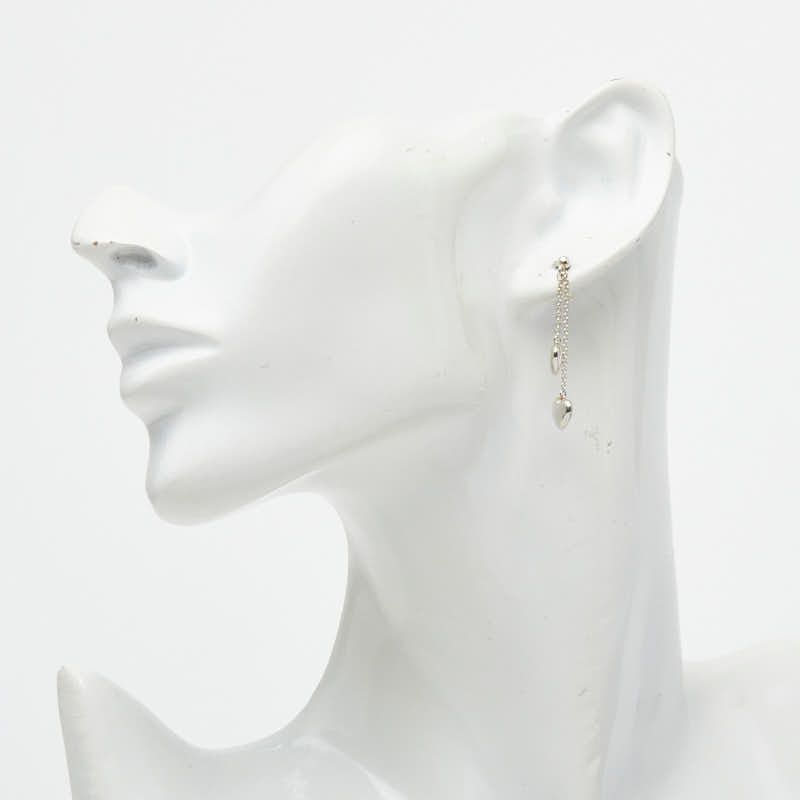 Tiffany & Co Double Heart Drop Swing Earrings Silver — view 5