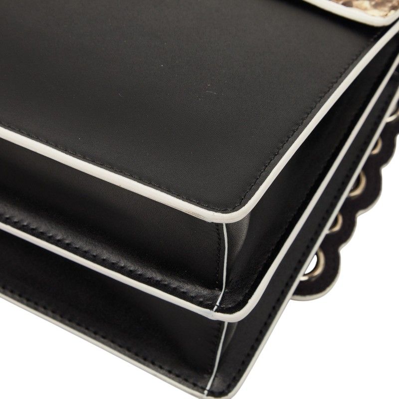 Fendi Canai Mini Chain Shoulder Bag 2-Way Black Brown Leather — view 6