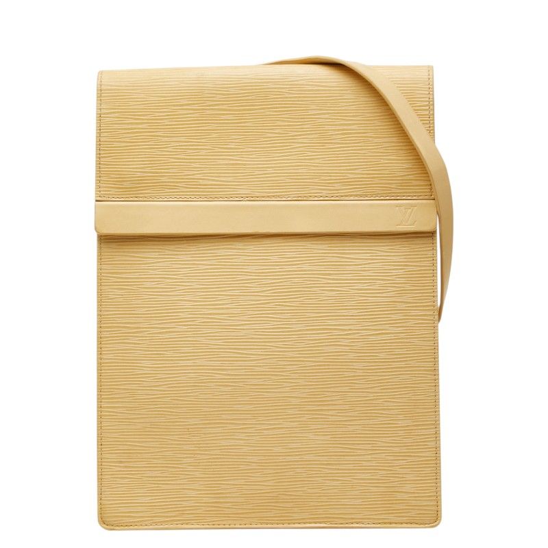 Louis Vuitton Epi la Depth Crossbody Shoulder Bag Vanille Yellow Leather