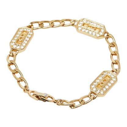 Dior CD Logo Bracelet Gold Plated Rhinestone — view 2
