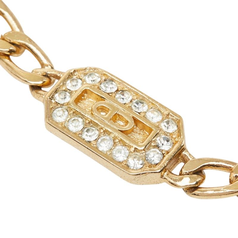 Dior CD Logo Bracelet Gold Plated Rhinestone — view 3