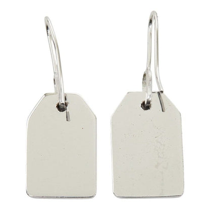 Dior Logo Plate Earrings Silver Black Metal — view 3