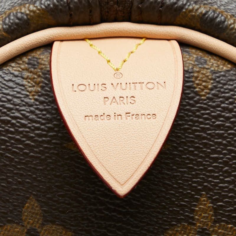 Louis Vuitton Monogram Speedy 30 Vintage Mini Boston Bag Brown Leather — view 9