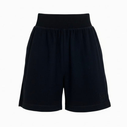 Loewe Logo Embroidery Black Cotton Shorts A3