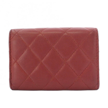 Chanel Quilted Trifold Wallet CC Logo Leather Pink KH — view 3