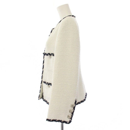 Chanel Uniform Twi Dono Color Jacket CC Logo Bijuu 38 White KH — view 2