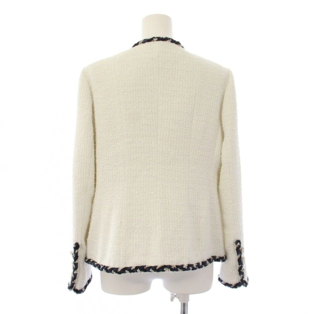 Chanel Uniform Twi Dono Color Jacket CC Logo Bijuu 38 White KH — view 3