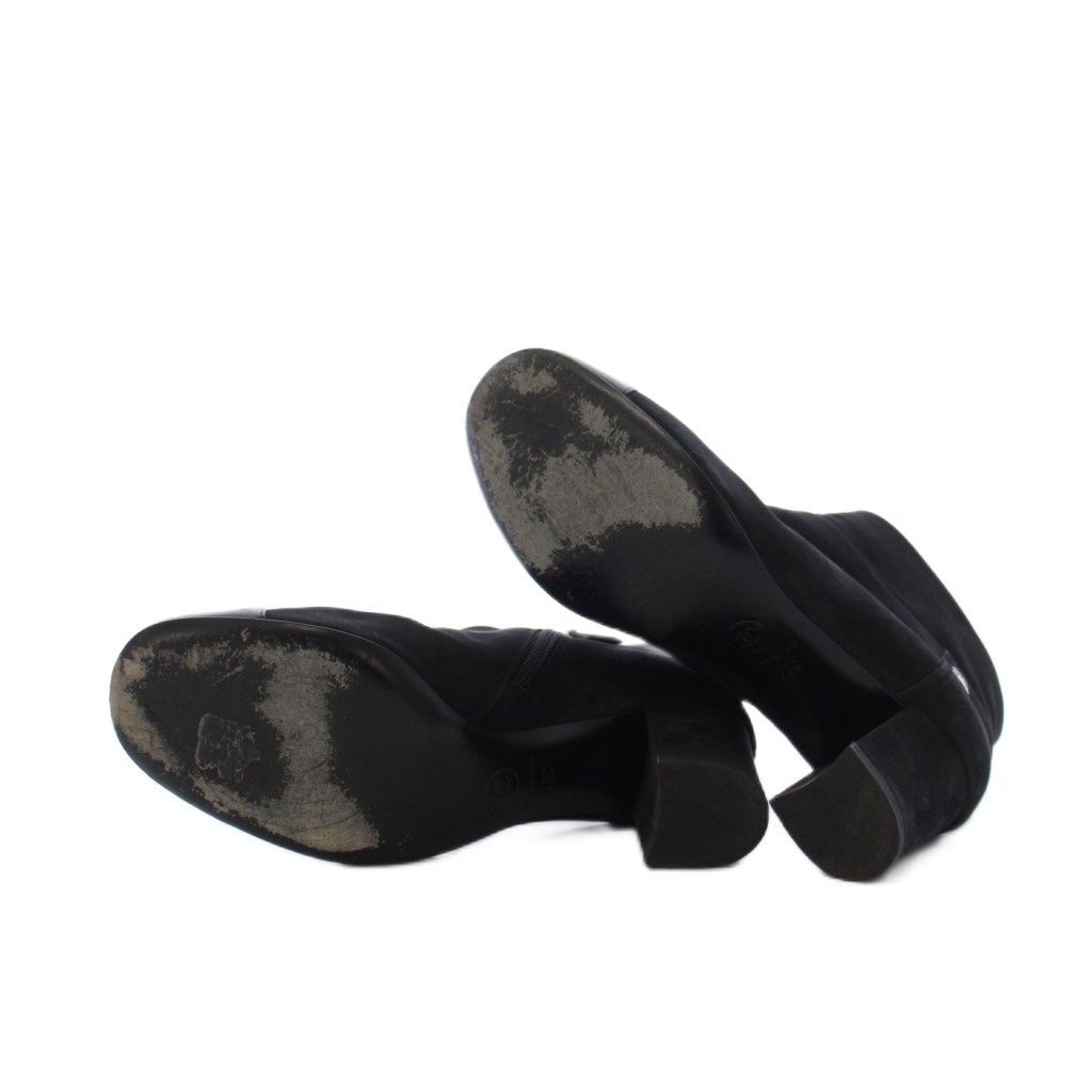 Chanel Short Boots CC Logo Suede Side Zipper 36c Black TK — view 7