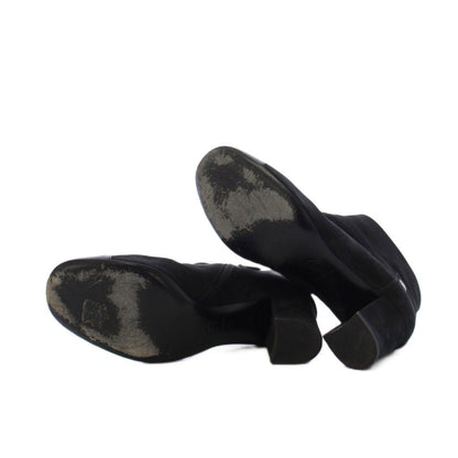 Chanel Short Boots CC Logo Suede Side Zipper 36c Black TK — view 7