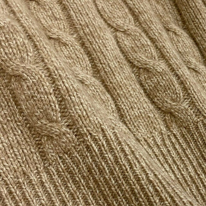 Chanel Vintage CC Logo Beige Cashmere Skool Knit Sweater A3 — view 7
