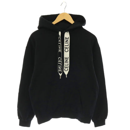 Celine Drawstring Loose Hoodie Pullover S Black