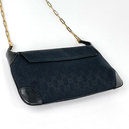 Gucci GG Pattern Shoulder Bag Tiger Head Canvas Black — view 2