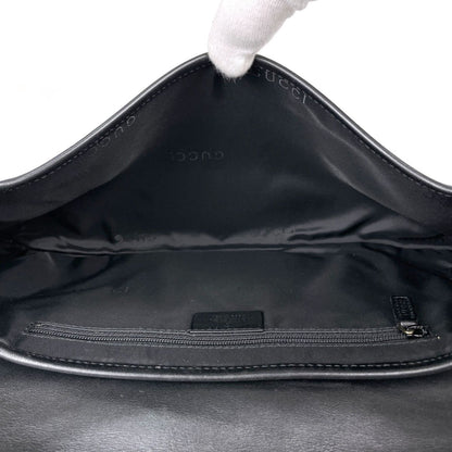Gucci GG Pattern Shoulder Bag Tiger Head Canvas Black — view 8