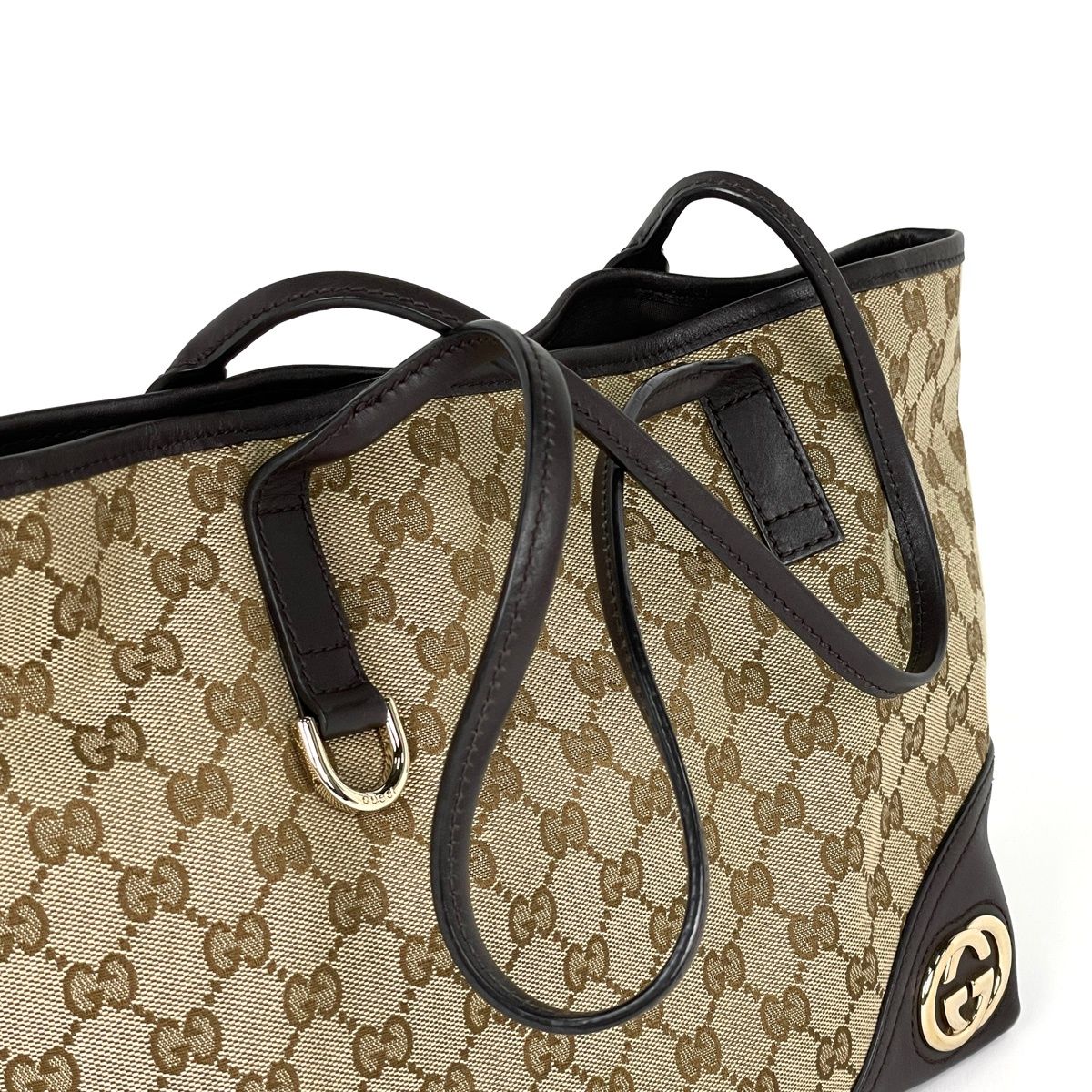 Gucci New Brit Tote GG Pattern Canvas Brown — view 8