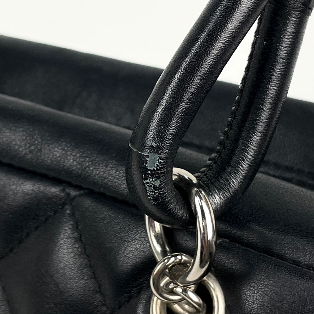 Chanel Cambon Line Bow Sling Bag CC Logo Mini Boston Quilted Leather Black — view 7