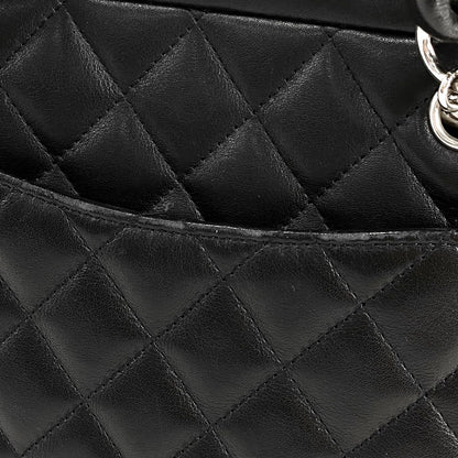 Chanel Cambon Line Bow Sling Bag CC Logo Mini Boston Quilted Leather Black — view 4