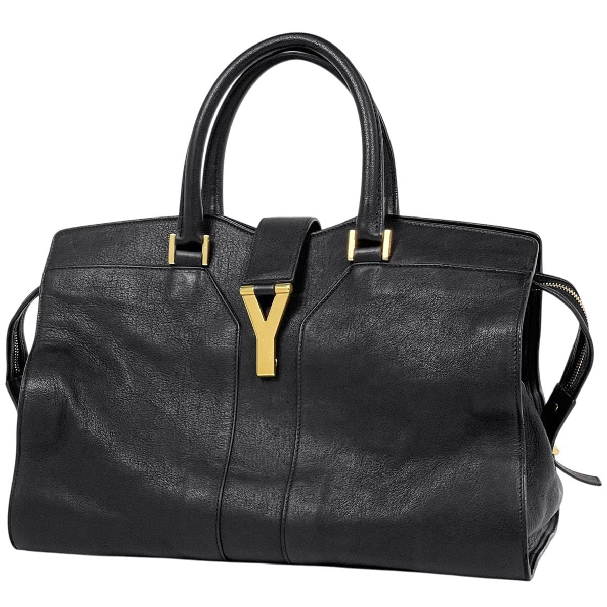 Saint Laurent Cabas Chic Handbag Line Leather Black