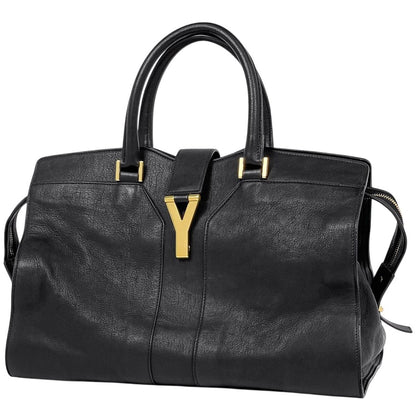 Saint Laurent Cabas Chic Handbag Line Leather Black
